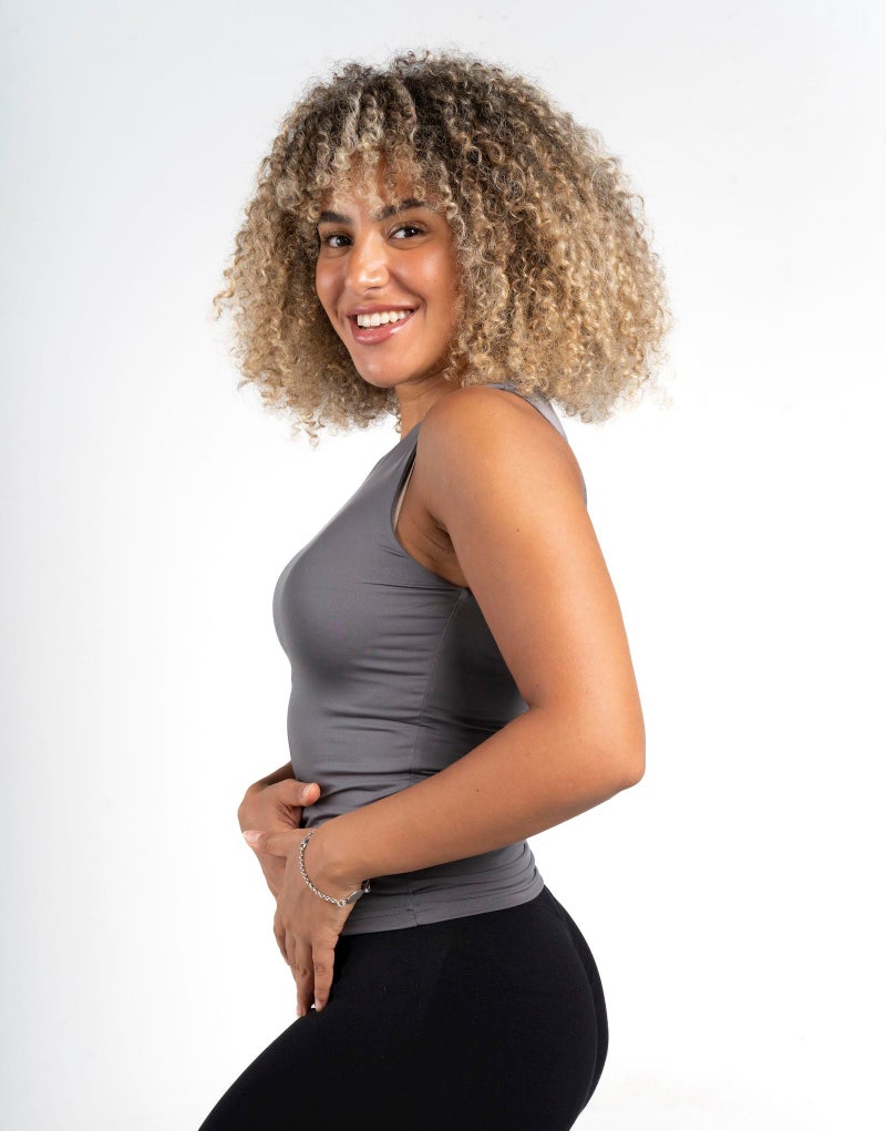 Beyond Women's Charcoal grey Basic sleeveless Top - Image 2